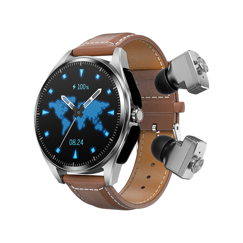 Silver Watch with Earbud