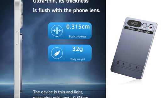 The size of the ultra-thin AI voice recorder